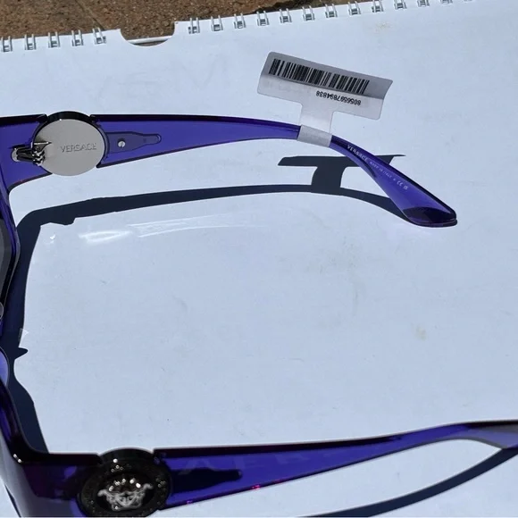 New Versace MOD 4453 5419/87 Transparent Violet Sunglasses - Picture 11 of 16